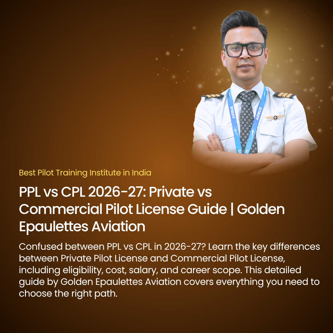 PPL vs CPL 2026-27: Private vs Commercial Pilot License Guide | Golden Epaulettes Aviation